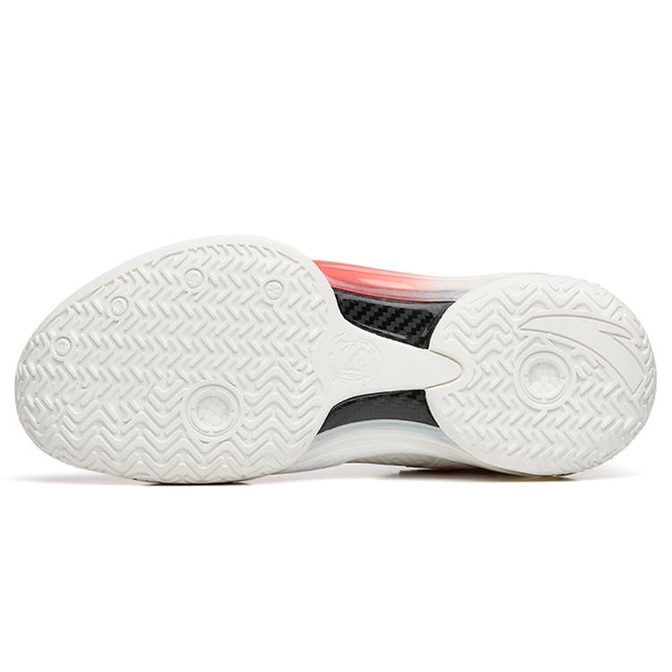 New Anta Shock Wave 4 Abrasion Resistant Slip Resistant Low Top Performance Basketball Shoes Men's White Pink 112231106-15