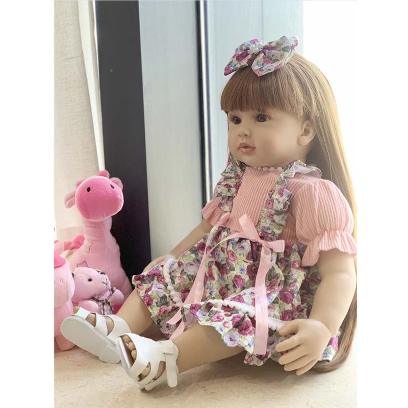 Rebirth Doll Simulation Baby 24 Inch 60cm Full Cloth Body Foreign Baby Vinyl Holiday Gift