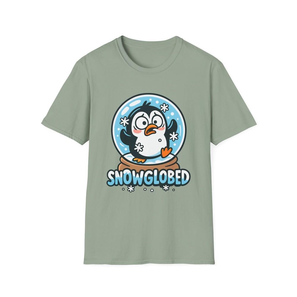 

Unisex Softstyle T-Shirt Cartoon Penguin Snow Globe Funny Winter Pun 4XL
