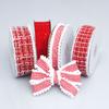 Woolen Woven Ribbon White Woolen Edge Big Red Ribbon Woolen Plaid Hair Accessories Clip Bow Accessories Elegant Home Decorating Activity Supplies