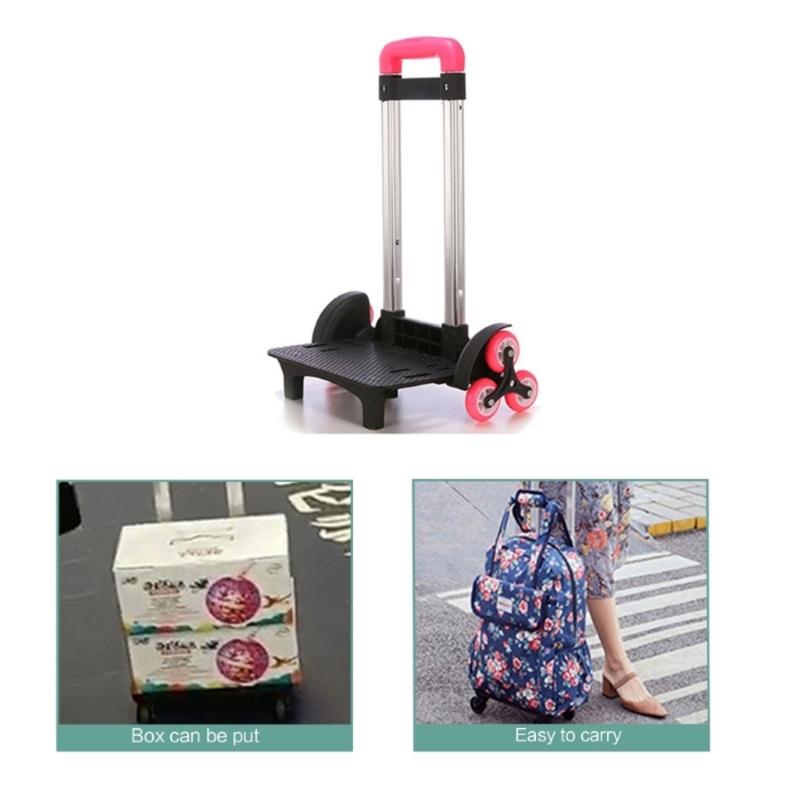 Aluminium Alloy Backpack Trolley with 6 Wheels Foldable Trolley Cart Wheeled Hand Truck for Luggage Backpack School Bags