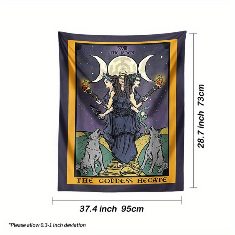 VIKAMA Astrologythemed Tapestry Tarot Moon Tapestry Hecate Goddess Mandala Design Witchcraftinspired Wall Hanging