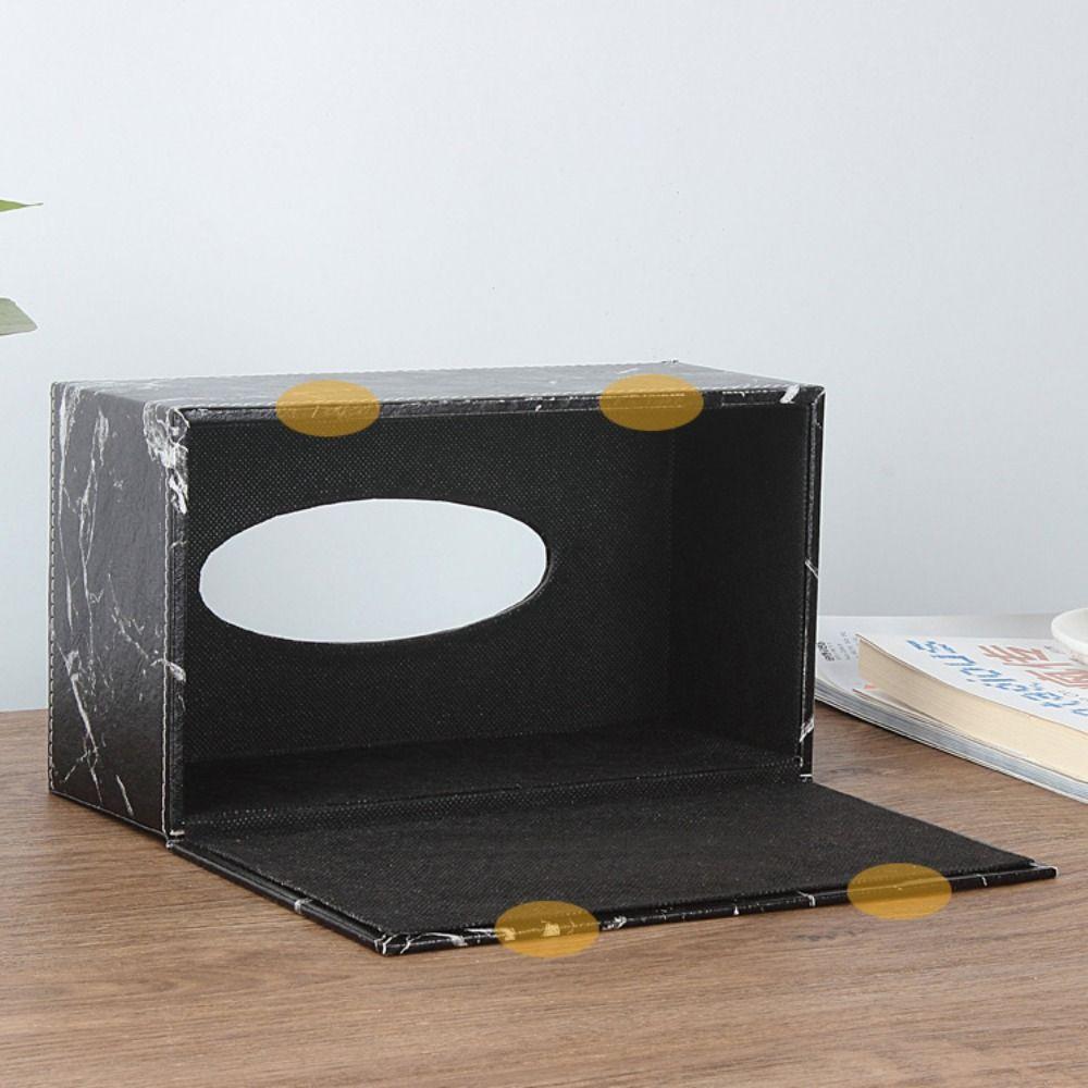 Large Capacity Marbling Leather Tissue Box Nordic Style Napkin Holder Paper Container  Restaurant