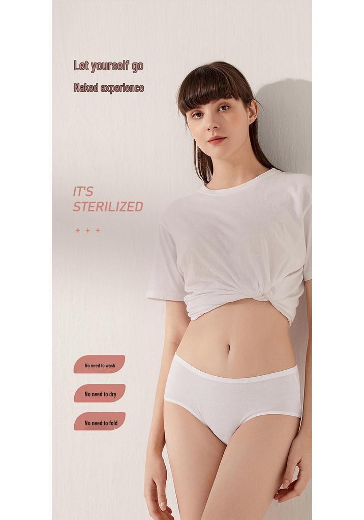 30 Pairs Disposable Cotton Underwear for Men & Women - Sterile, Wash-Free, Ideal for Travel