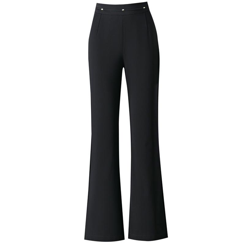 Spring/Summer 2025 Women's Slim Fit Bootcut Stretch Pants – High Waist, Micro Flare, Versatile Mom Trousers.