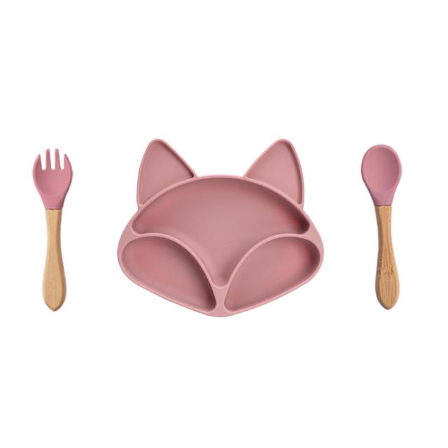 Baby Silicone Feeding Tableware Setsbpa Free Waterproof Dining Plate Bowl Spoon Fork For Newbornmicrowave And Dishwasher Safe