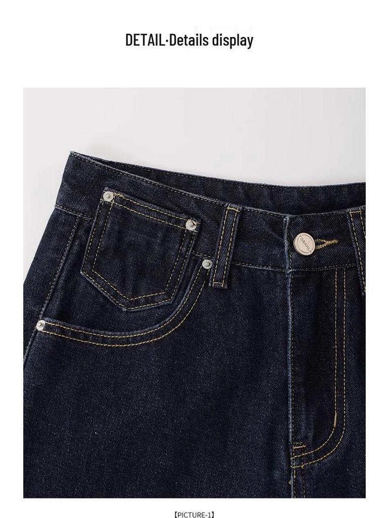 Women's Retro Plaid Patchwork Wide-Leg Jeans - High Street Trend, Loose Fit