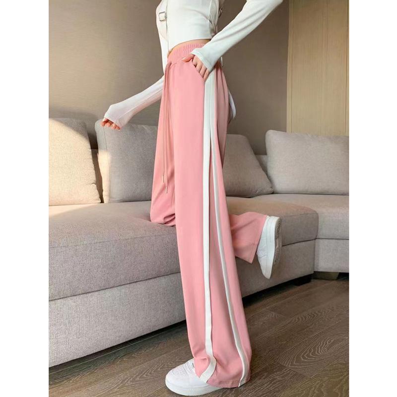 Women's High Waist Wide-Leg Slimming Sports Pants - Versatile Casual Trousers for Autumn & Summer 2024