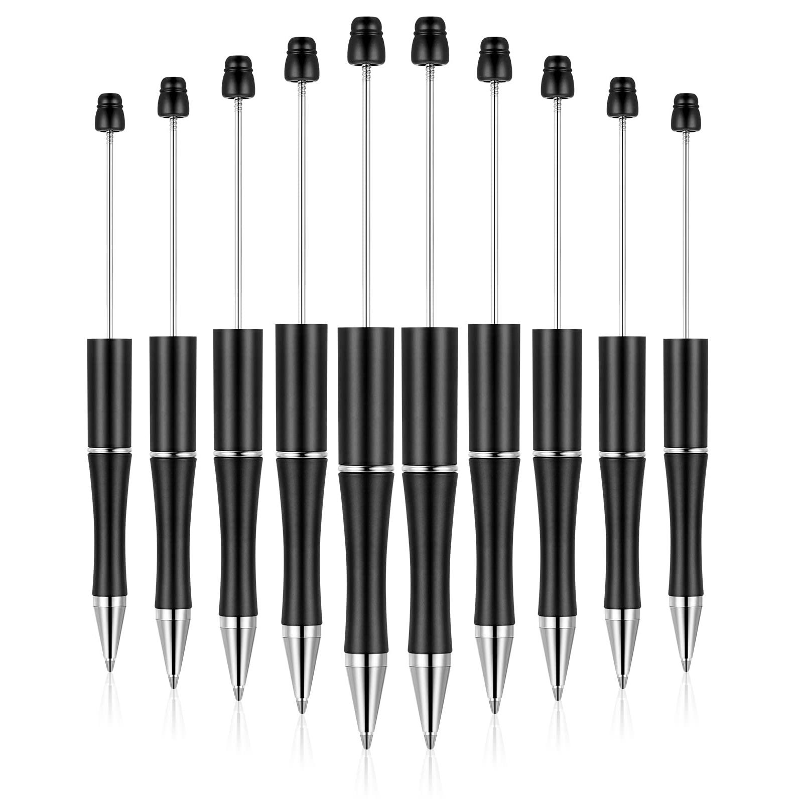 

20 шт. Пластиковые ручки с бусинами, ручки с бусинами для самостоятельного изготовления, набор для ручек, ручки с бусинами для офиса, школьников, студентов, медсестер 20pens чёрный