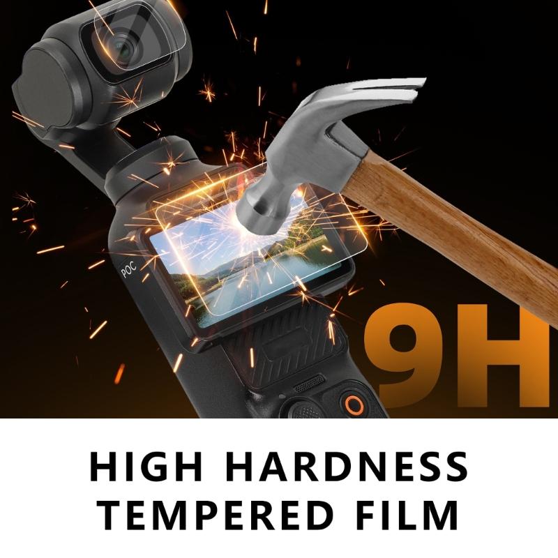 Clear Tempereds Glass Film for Pocket 3 LCD and Lens AntiScratch High Hardness