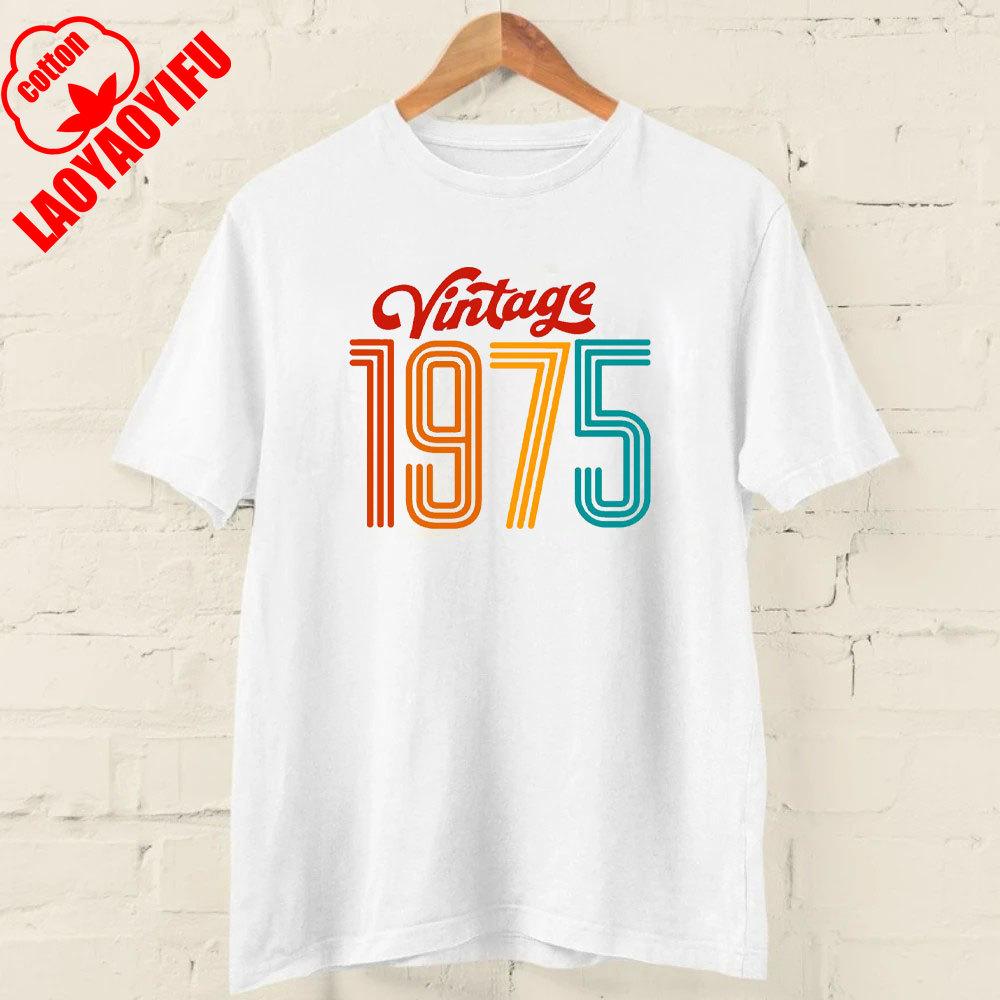 50th Birthday T Shirt 2025 1975 A Legend Was Born Retro Heavy Metal Rock Music Style Fiftieth Gifts for Him Personality Tops