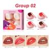 JULYSTAR 4pcs Jelly Lip Tint Set, Moisturizing Solid Lip Gloss for Lips & Cheeks, Multi-Use Hydrating Plumping Lip Balm Tinted Cheek Blush Makeup Gift