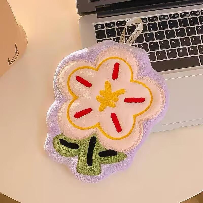 1Pc 22x24cm Coral Fleece Money Flower Hand Towel Hanging Kitchen Bathroom Water Absorption Quick Drying Wiping Towel