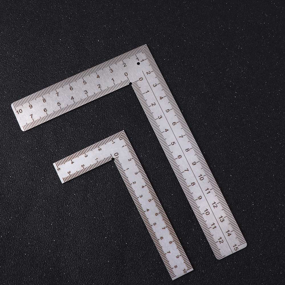 Double-Sided Metal Ruler Measuring Tool Mini Ruler Drawing Tools L Square Ruler Educational