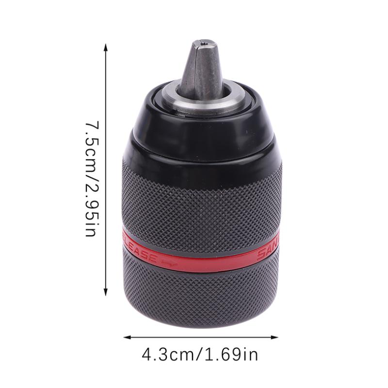 Self-Locking Drill Chuck 0.8-10Mm Thread 3/8-24Unf 75X40Mm Ratchet Keyless Metal Drill Chuck For Electric Drills