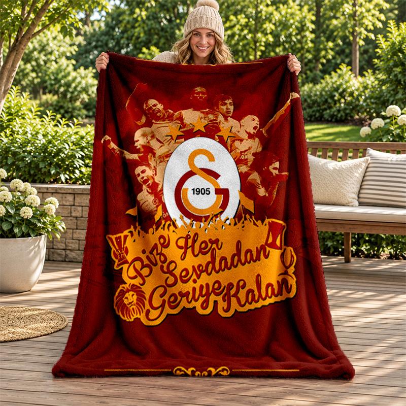 Galatasaray Battaniye Flanel Battaniye Yumuşak Rahat Peluş Atkı Kanepe Yatak İçin Hafif Ev Dekorasyonu Noel için Hediyeler çeşitli tatiller