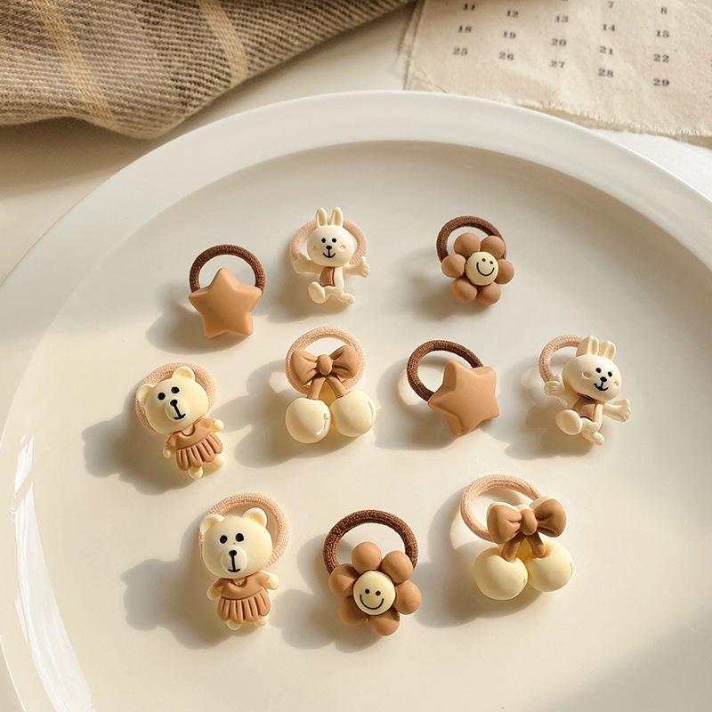 Mléčná káva čelenka do vlasů: Bezpoškození, vysoce elastická mašle čelenka pro dívky, miminka a děti - stylový vlasový doplněk.