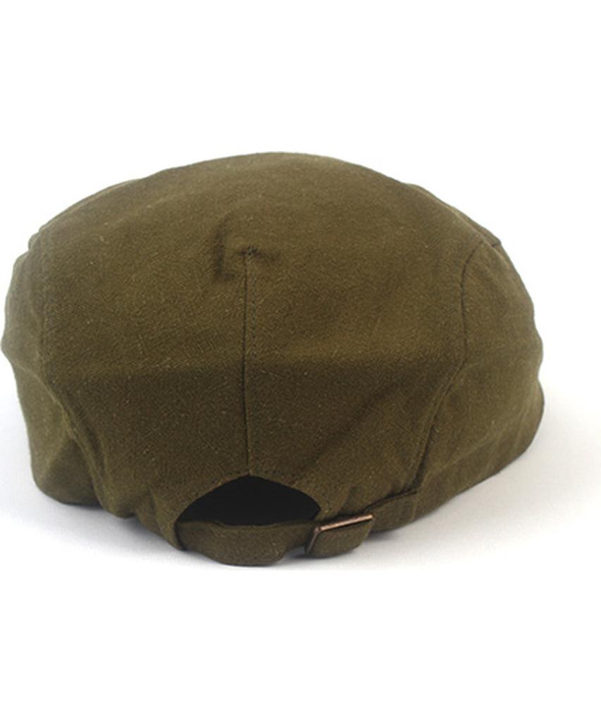 Simple Linen Khaki Hunting Cap Beret