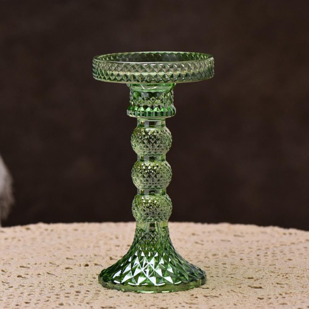 Creative Christmas Light Luxury High Footed Glass Candleholder Home Candleholder Base Romantic Wedding Table Creative Home Decor