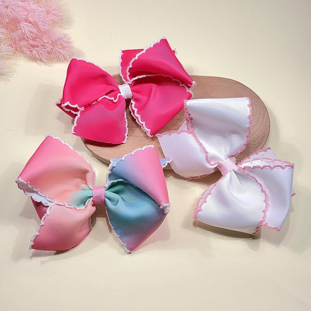 

Rainbow Bowknot Hair Clip Fabric Art Hairpins Fashion Headwear Princess Headdress