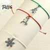 Festive Outfit Accessory for Winter Christmas Braided String Bracelet, Adjustable Handmade Bracelet with Metal Circumference Wrist Jewelry