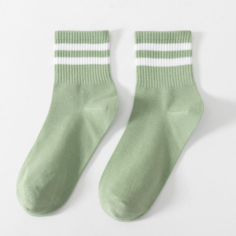 Fall/Winter Women's Pure Cotton Short Socks for Exercise Anti-odor Absorbent Sweat-Resistant Autumn Cotton Stockings Mid-Calf Socks