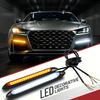 2pcs Car LED Decorative Light Strips, Car Grille Mesh Lights, Car Front Bumper Lights, Dual Color White And Yellow Atmosphere Lights