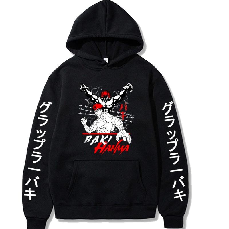 Hanma Baki Japanese Animation Hoodies Boys Harajuku Girls Pullover Fancy Music Gift Casual Loose Comfortable Sweatshirt