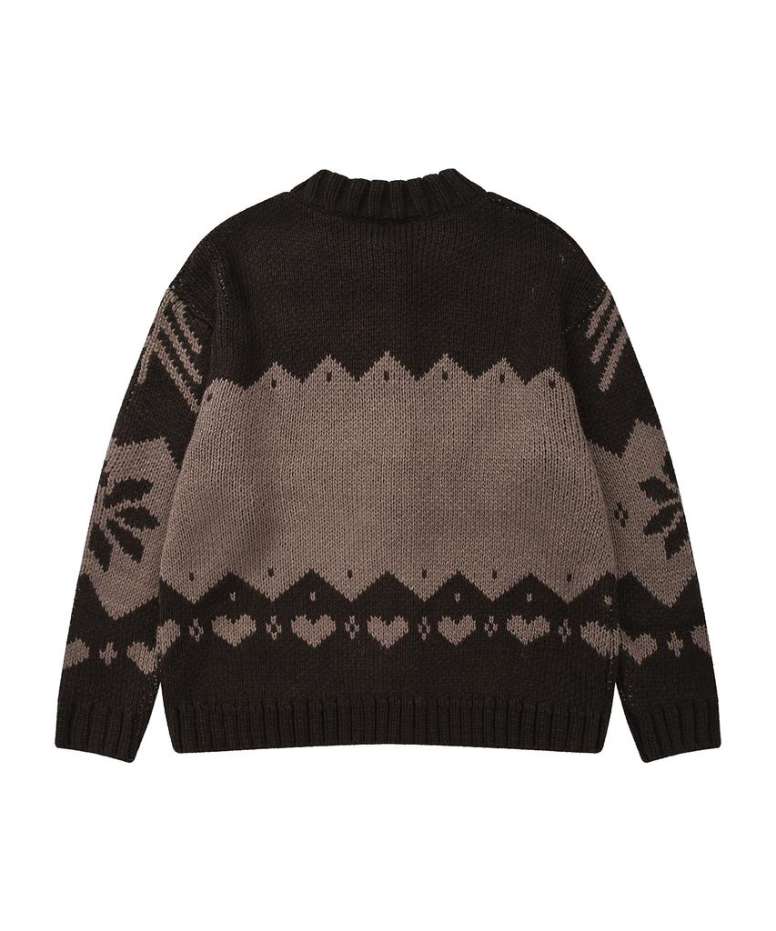 LMR Shangnony Heavy Nordic Cardigan Dark Brown