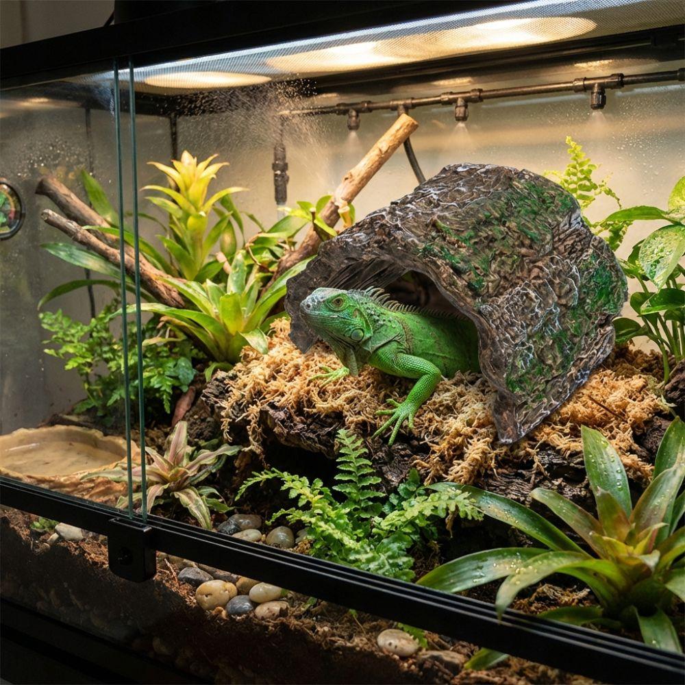 Escape Cave Tree Hole Shelter Simulation Reptile Cave Reptile Hideout  Terrarium Decoration