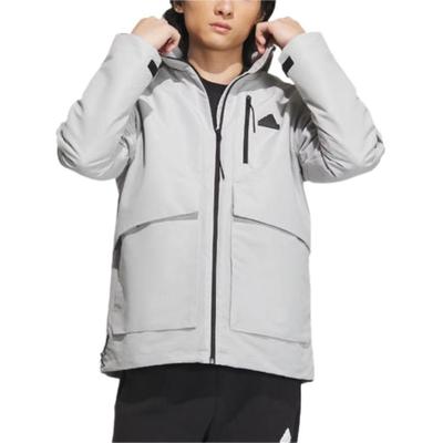 Wind.Rdy City Escape Jacket Solid Color Logo Sports Casual Hooded Jacket Men Jacket Light-Gray IT3953