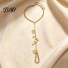 Adjustable Butterfly Bracelet Golden Hand Chain for Women, Metal Tassel Gold Tone Jewelry Women with Finger Ring, Harness Unique Ornament