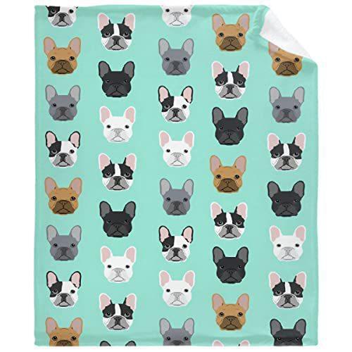 French Bulldog Digital-printed Polyester Bedroom Velvet Flannel Soft Sofa Cover Blanket Fleece Soft Sofa Cover Blankets for Beds