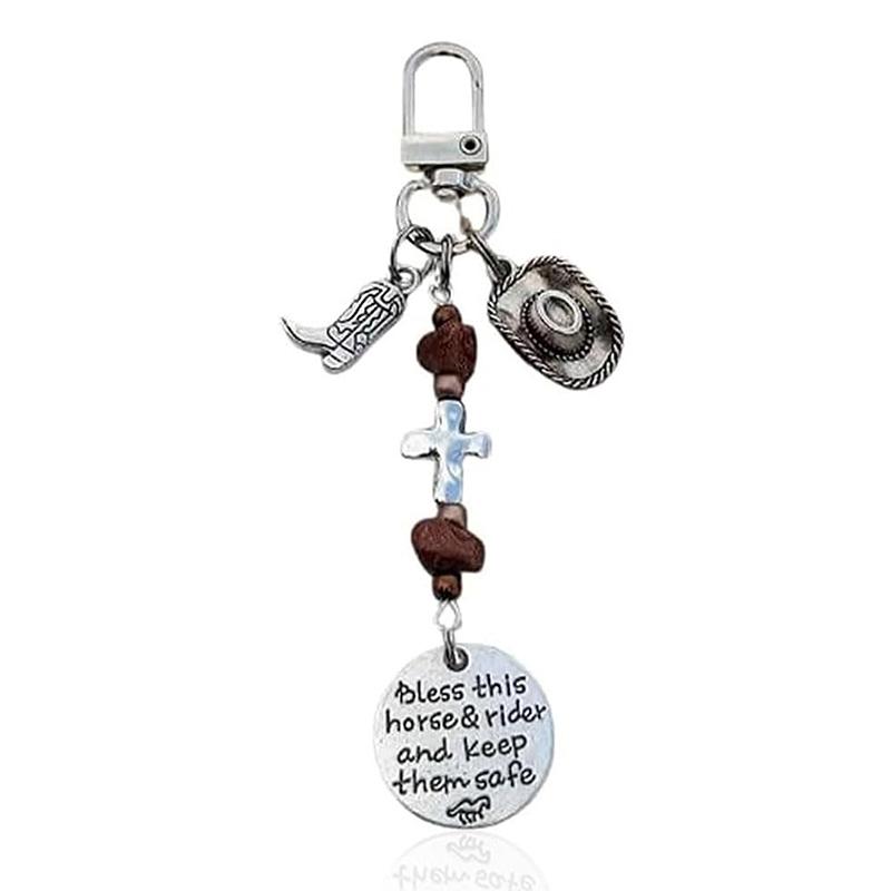 Horse Saddle And Bridle Charm Clip Bless-This Horse And Rider Keep Safe Bridle Saddle Charm Gifts For Horse Rider Room Decor