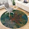 1pc Tropical Leaves Office Round Area Rug, Indoor Mat Suitable ForOffice, Under Office Chairs Bedroom Living Room Home Decor D010