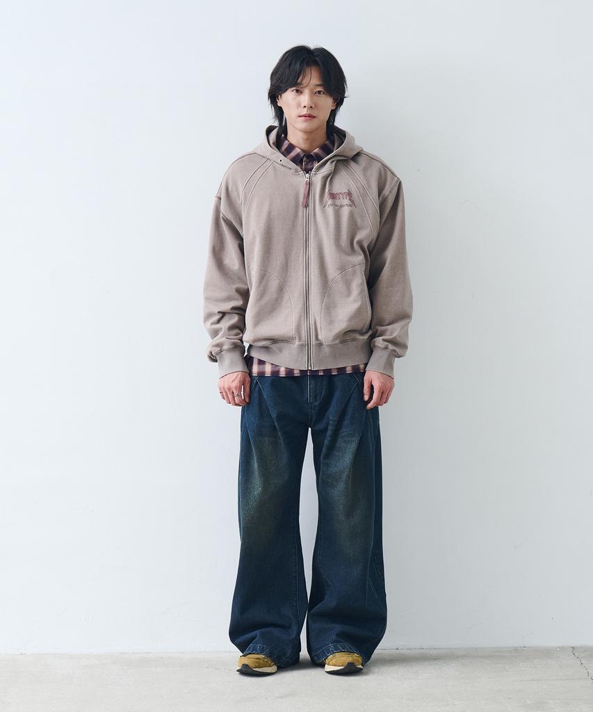 Nontype Signature Print Zip Up (Pigment Beige)