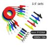 Kit de Prueba de Enchufe Banana Apilable de 4 mm de 15 Piezas con Sonda Trasera de Pinza Caimán