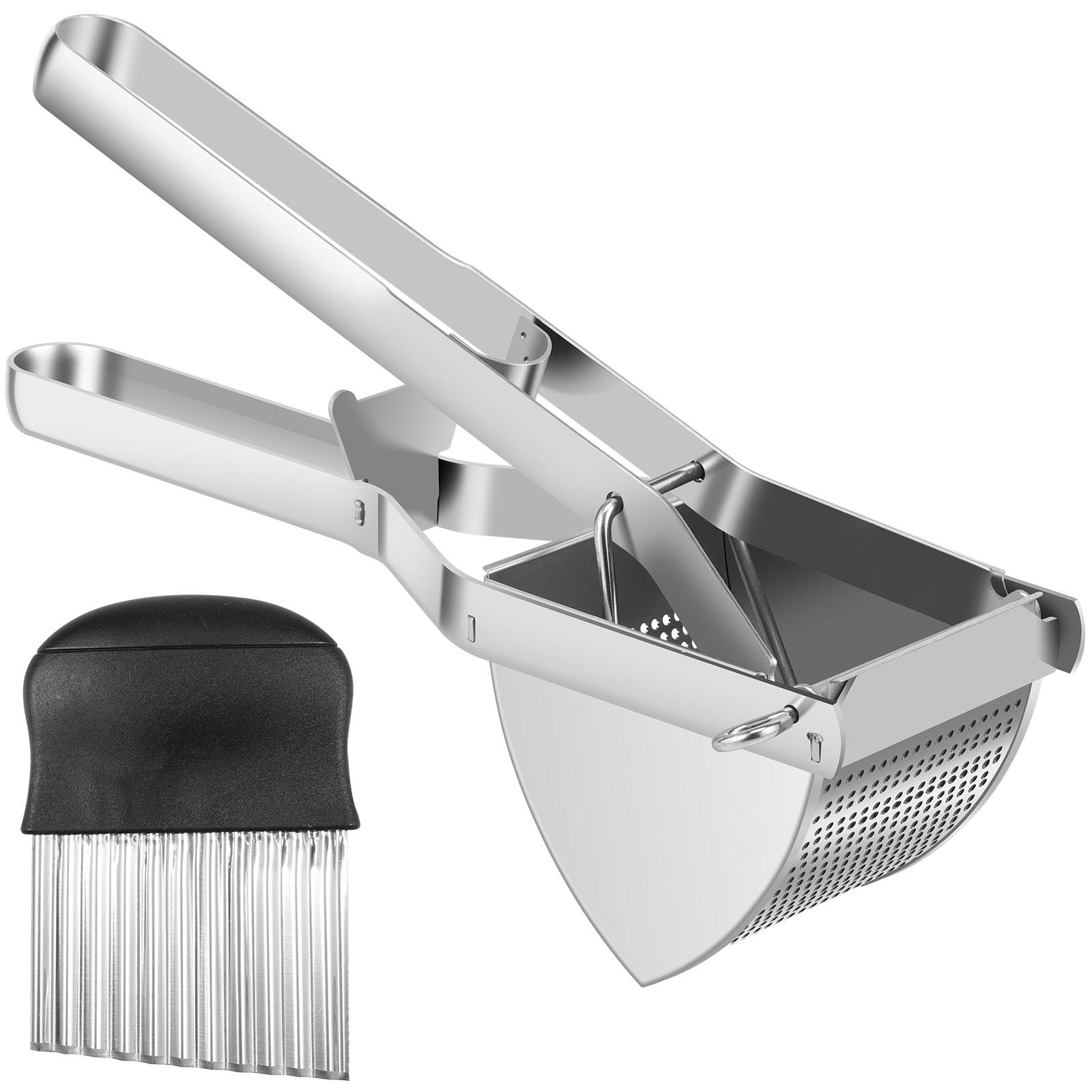 

Stainless Steel Potato Ricer With Cutter Rust Resistant Manual Vegetable Ricer Labor Saving Press Food Masher Kitchen Tool серебряный