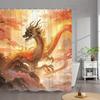 Golden Dragon in Autumn Waterproof Mildew-Resistant Shower Curtain - Mythical Design for a Stunning Bathroom Décor Experience