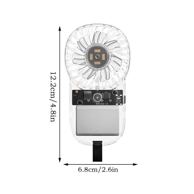 Portable Hand Fan Pocket Portable Hand Fan Small 3 Speeds Air Cooler With Ambient Lighting Battery Operated Cool Gadgets For
