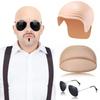 Cosplay Latex Bald Cap Realistic Soft Breathable Fake Bald Head Hat for Halloween Costume Theatrical Performance Makeup