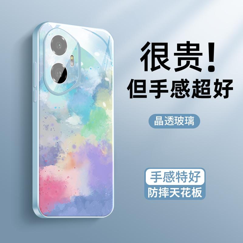Applicable to Honor 300 mobile phone case Honor new watercolor design 300pro ice heat dissipation glass 200 with mirror