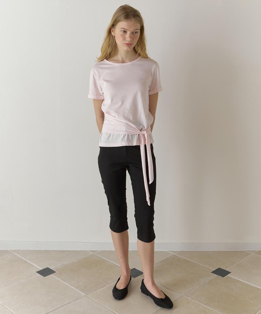 AMONG A Waist Tie T-Shirt_Pink