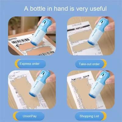 Retractable Box Opener Thermal Paper Correction Fluid With Unboxing Knife Privacy ID Information Blackout Theft Protection Stamp