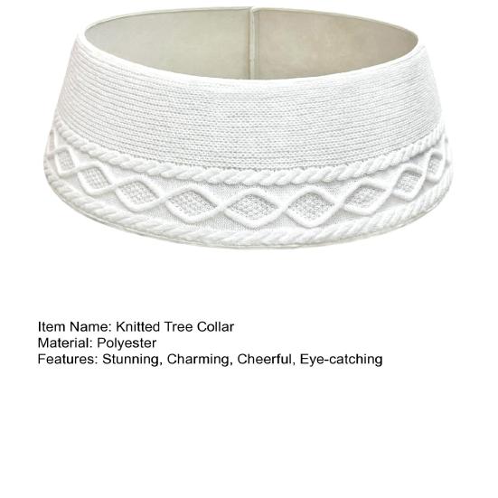 Knitted Christmas Tree Collar Cable Knit Christmas Tree Base Cover for Artificial Trees Rustic Farmhouse Tree Ring for Holiday Home Decor