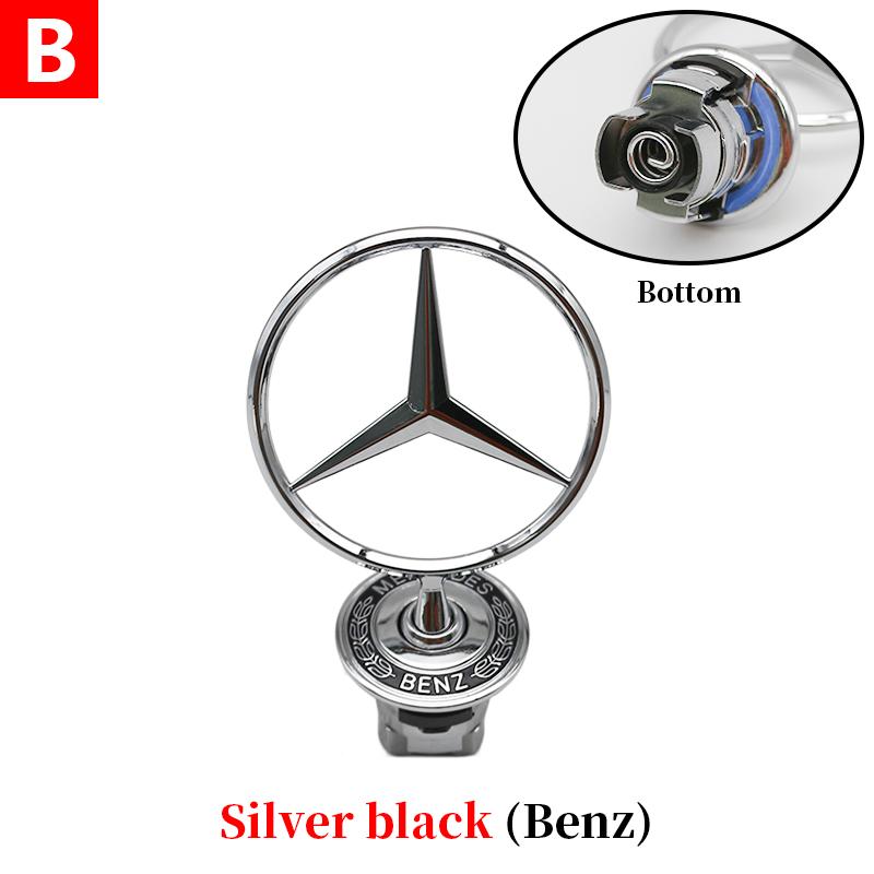 1pcs 44mm 3D Metal Blue Chrome Star Bonnet Hood Logo Emblem Badge for Mercedes Benz AMG W202 W203 W204 W208 W210 W220 W221 PI1