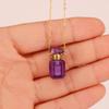Unique Crystal Perfume Flask Necklace Pendant Adjustable Length Clavicle Chain Stainless Steel Cable Chain Women Choker
