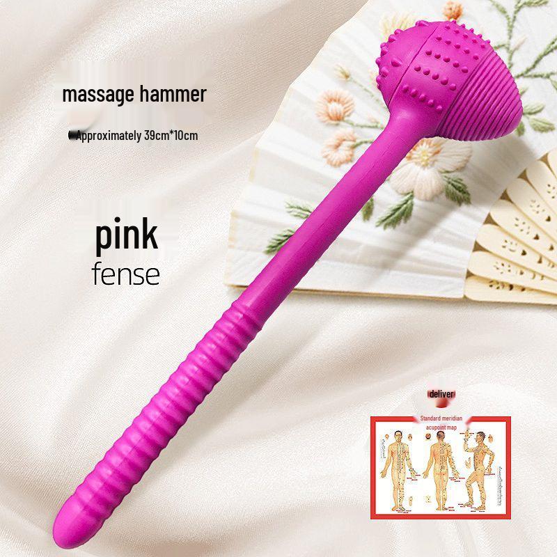Long-handled Massage Hammer for Home Leg Fitness, Acupoint Meridian Tapping & Back Beating