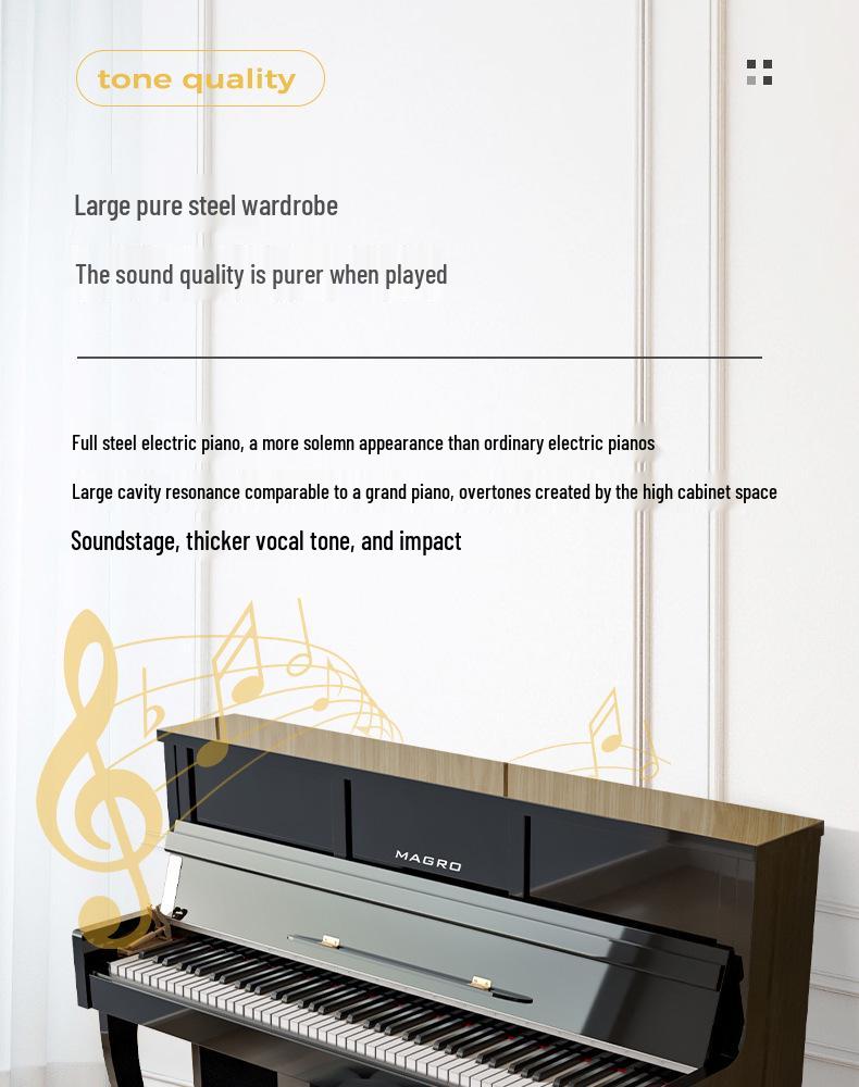 Multifunctional Intelligent 88-Key Weighted Hammer Upright Electronic Piano for Adults