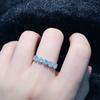 Single Row Lab Moissanite Rings for Women Elegant Crystal 925 Sterling Silver Rings for Wedding Jewelry Size 6-10